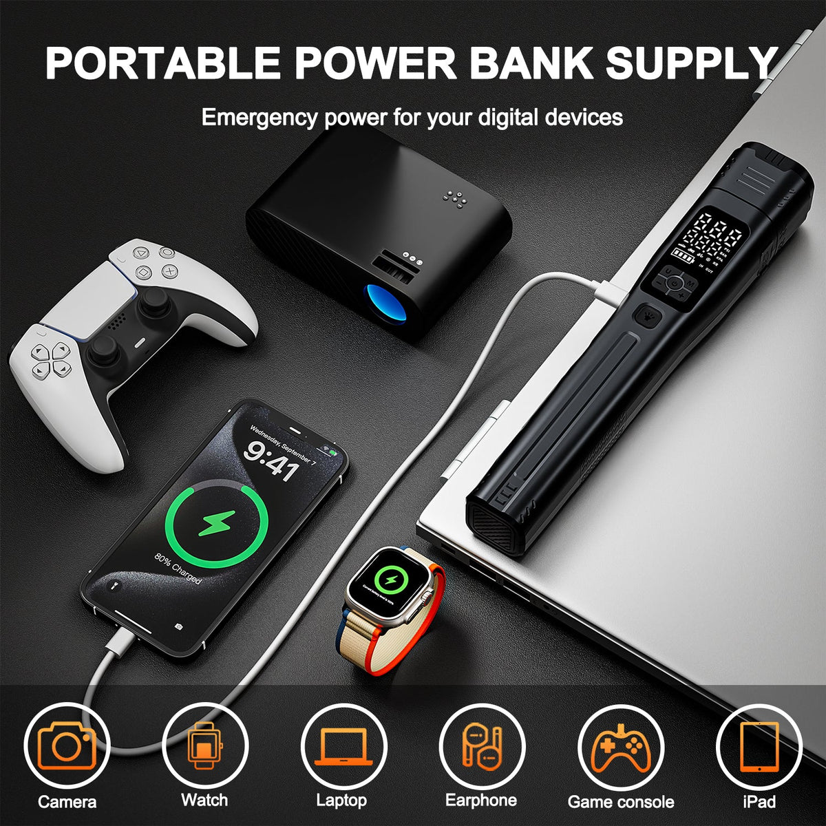 Geeneu 6000a Peak Car Jump Starter with 150psi Tire Inflator 12V Portable Car Battery Booster geeneu