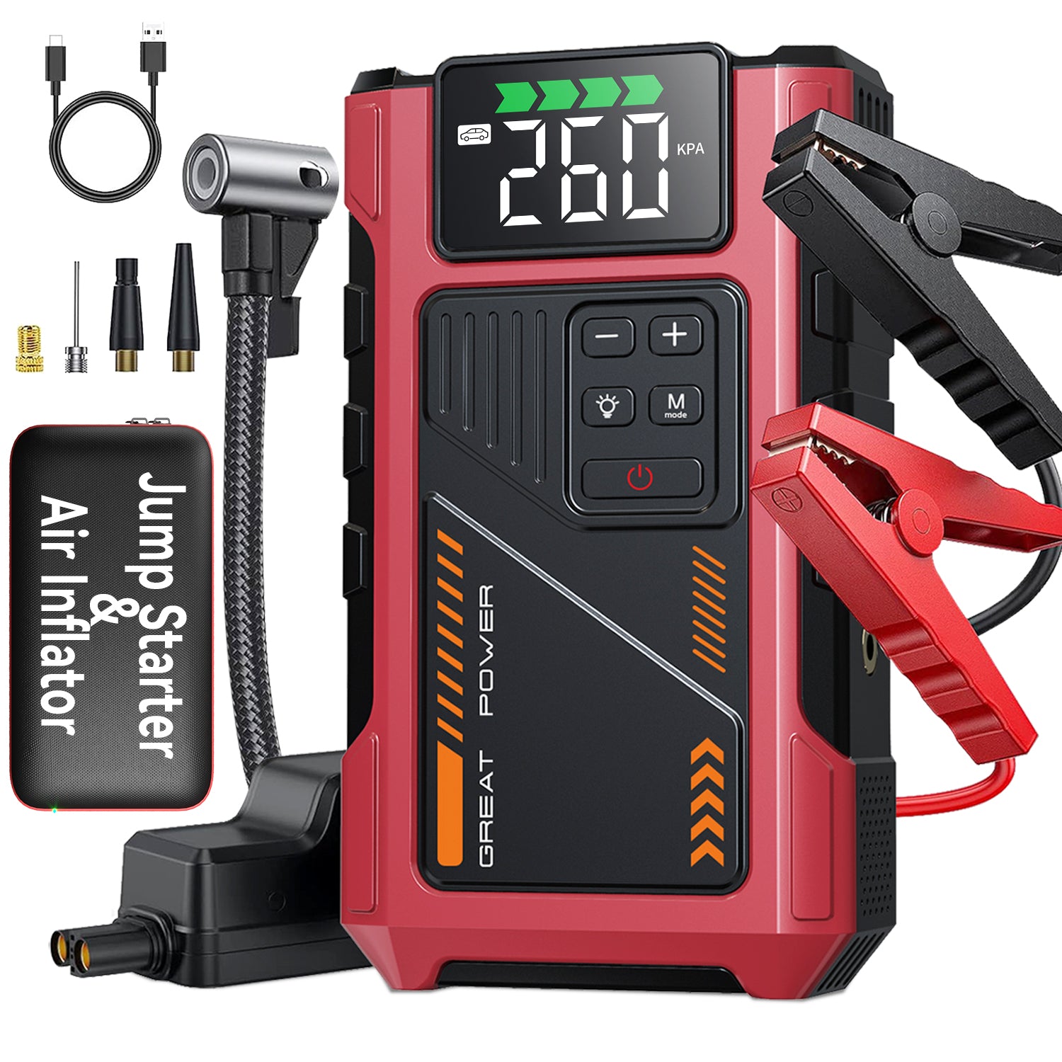4000A Jump Starter with Air Compressor