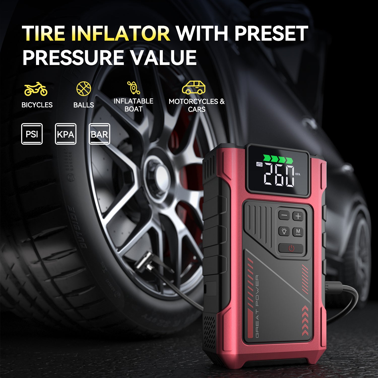 4000A Jump Starter with Air Compressor