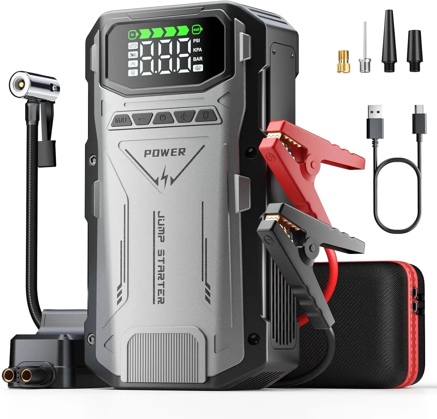 6000A Jump Box Car Battery Charger, Portable Jumper Starter Power Pack 6000A Jump Box Car Battery Charger, Portable Jumper Starter Power Pack