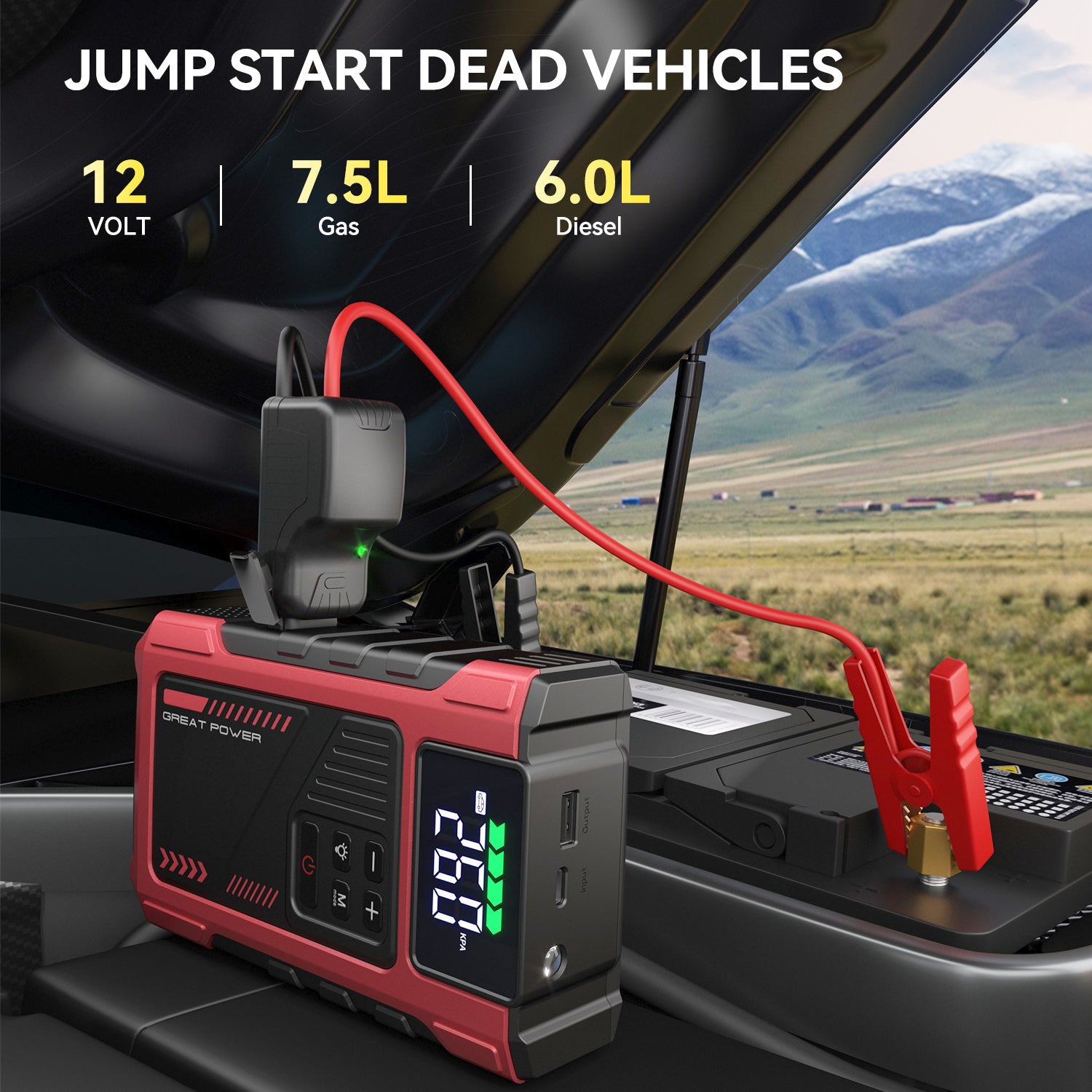 4000A Jump Starter with Air Compressor