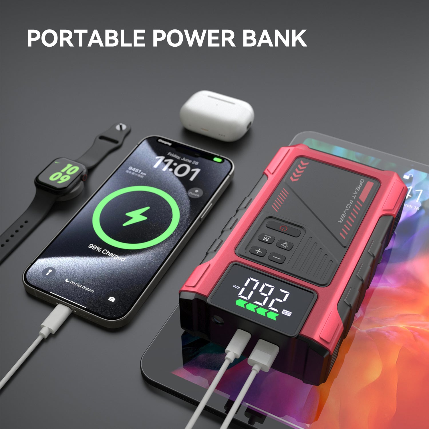 4000A Jump Starter with Air Compressor