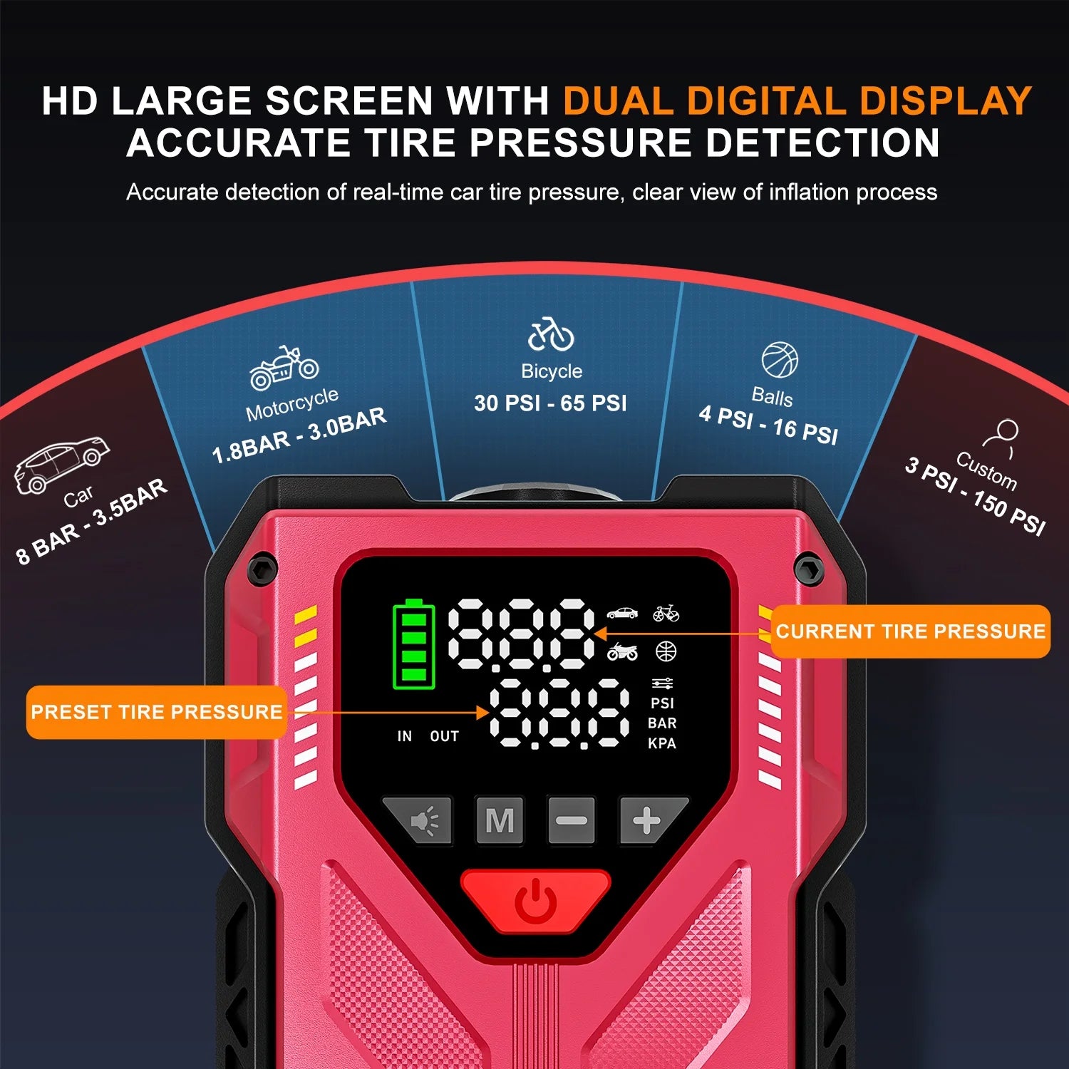 Pabulum Jump Starter with Compressor, 6000A Jump Box Car Battery Charger, Portable Jumper Starter Power Pack (8.0L Gas/6.5L Diesel),Rodeside Emergency Kit for Vehicle/Motorcycle Combo Tire Inflator