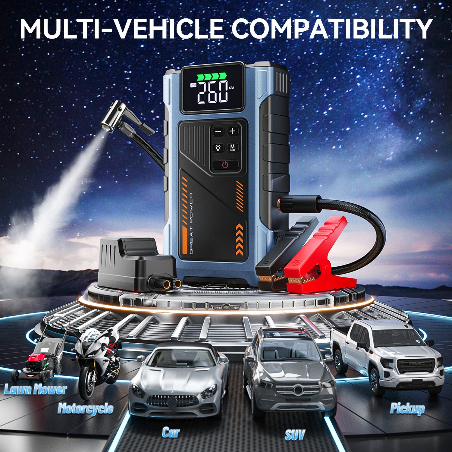 Jump Starter with Air Compressor,4000A Jumper Box for Car Battery