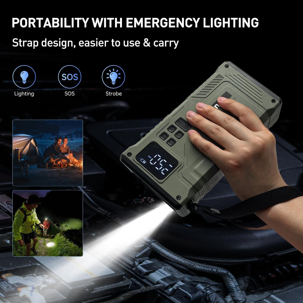6000A Car Jump Starter with Air Compressor