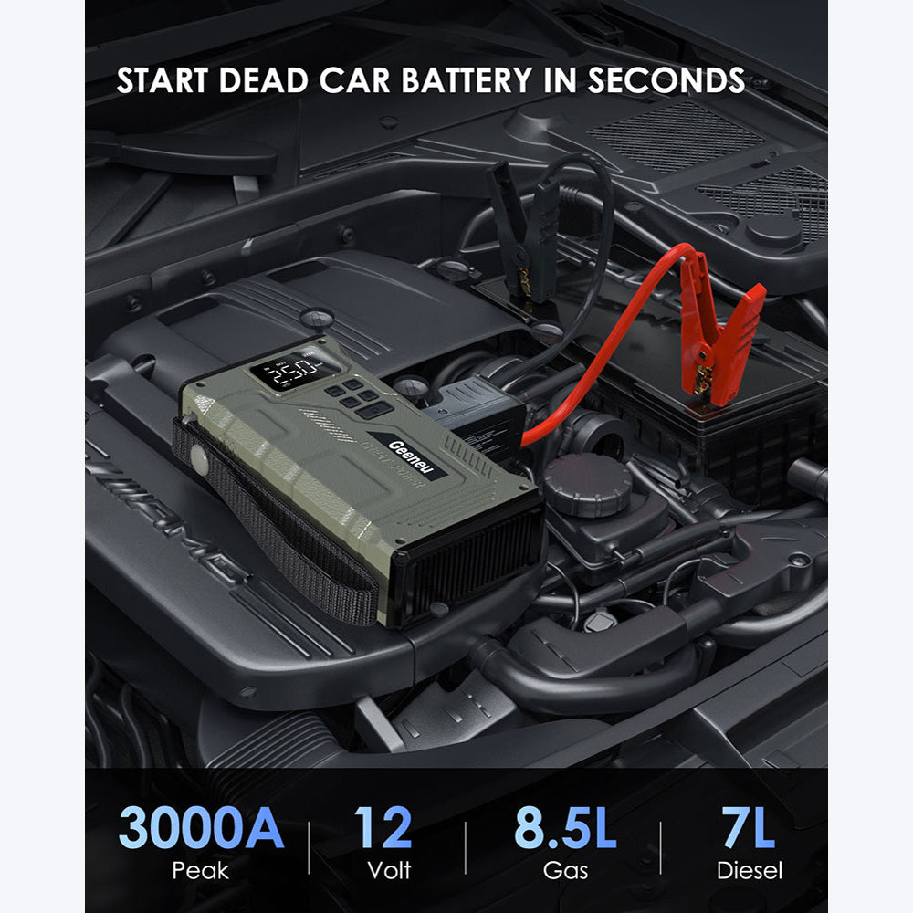 Geeneu 3000A  Portable Car Jump Starter with Air Compressor