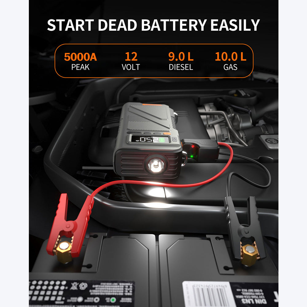 Geeneu 5-in-1 Car Jump Starter with Air Compressor