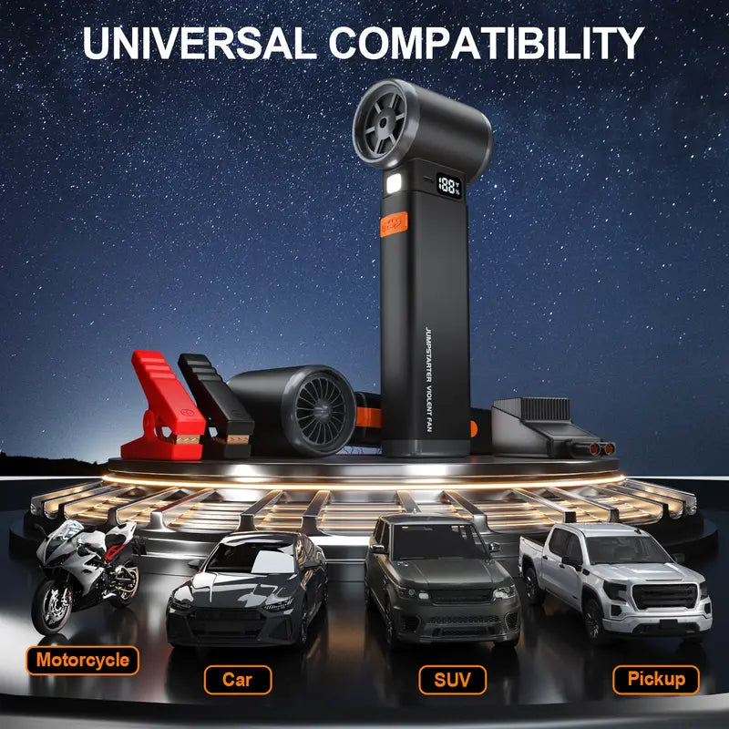 8000A Portable Car Jump Starter with Violent/Turbo Fan & Vacuum Cleaner geeneu