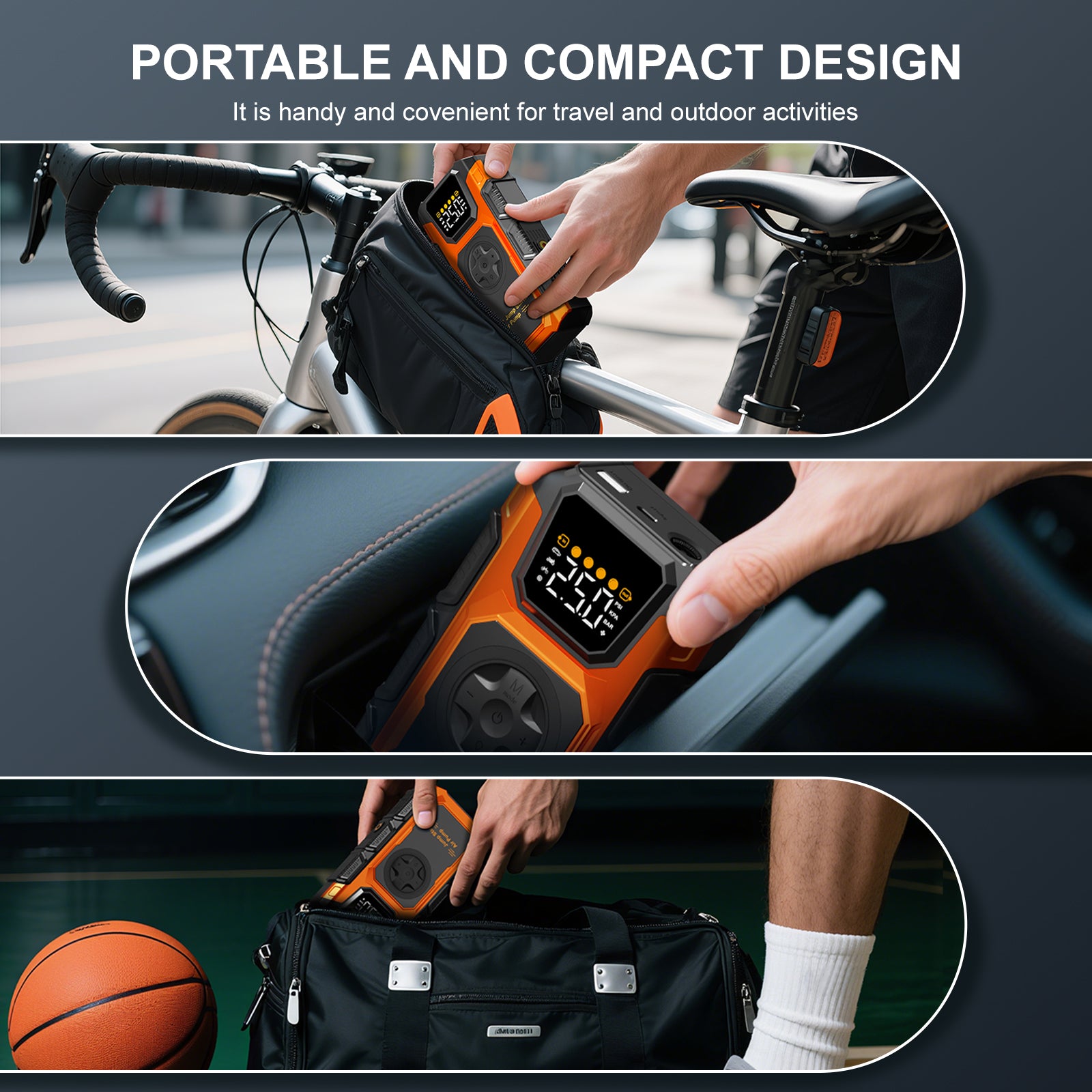 Jump Starter with Air Compressor,5000A Peak Battery Jump Starter
