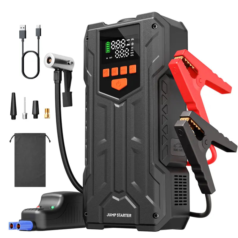 Summer Road Trip Essential: 16800mAh Jump Starter & Air Compressor - Don't Let a Dead Battery Stall Your 2026 Adventure. geeneu