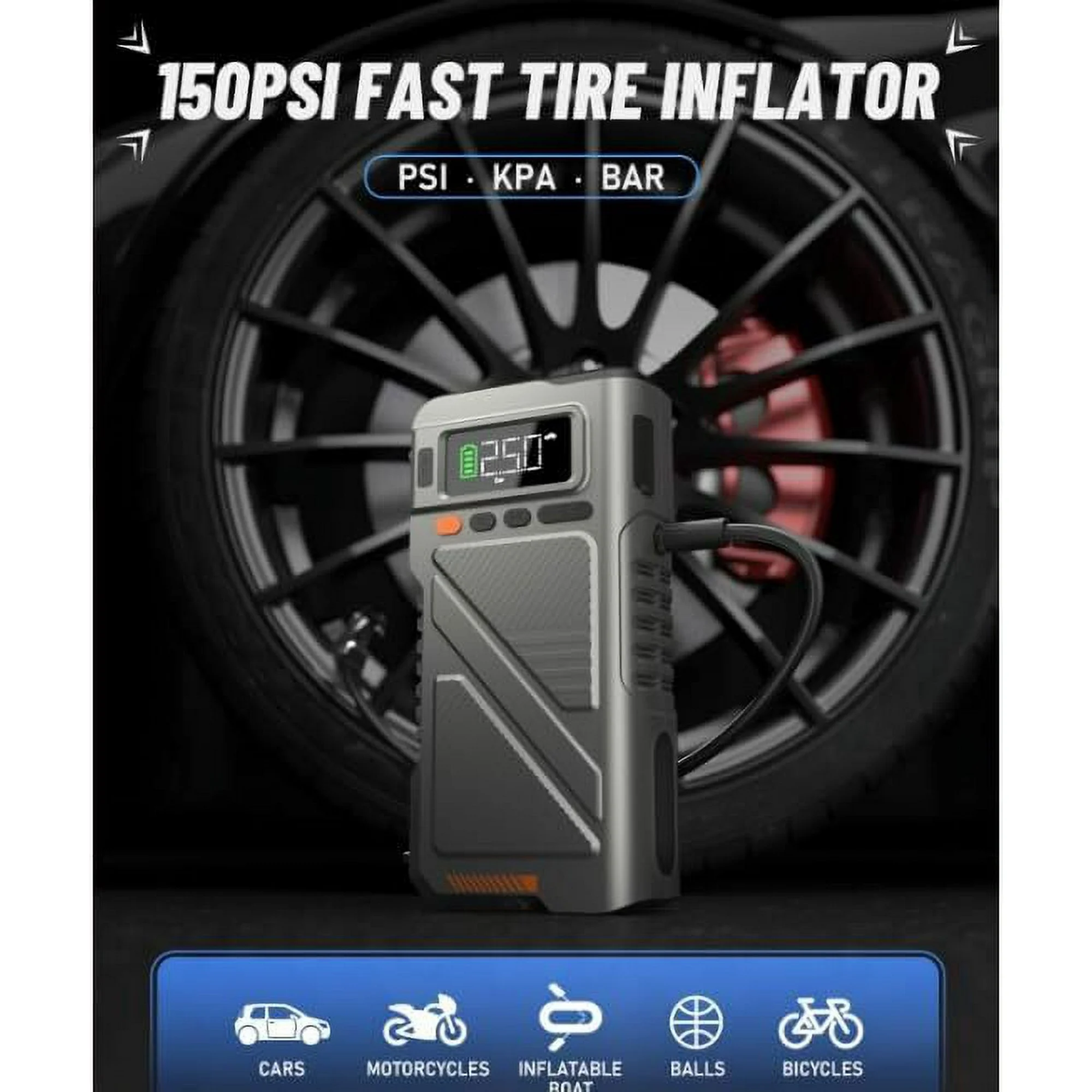 9000A Jump Starter with Air Compressor