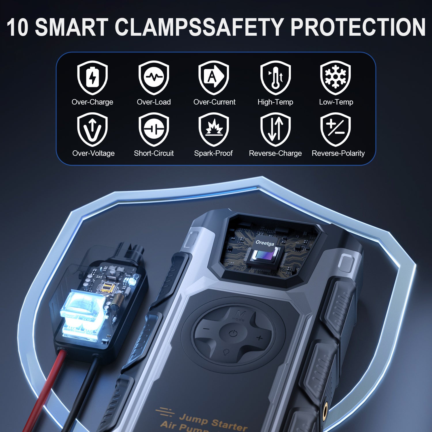 5000A Car Jump Starter with Air Compressor & Tire Inflator