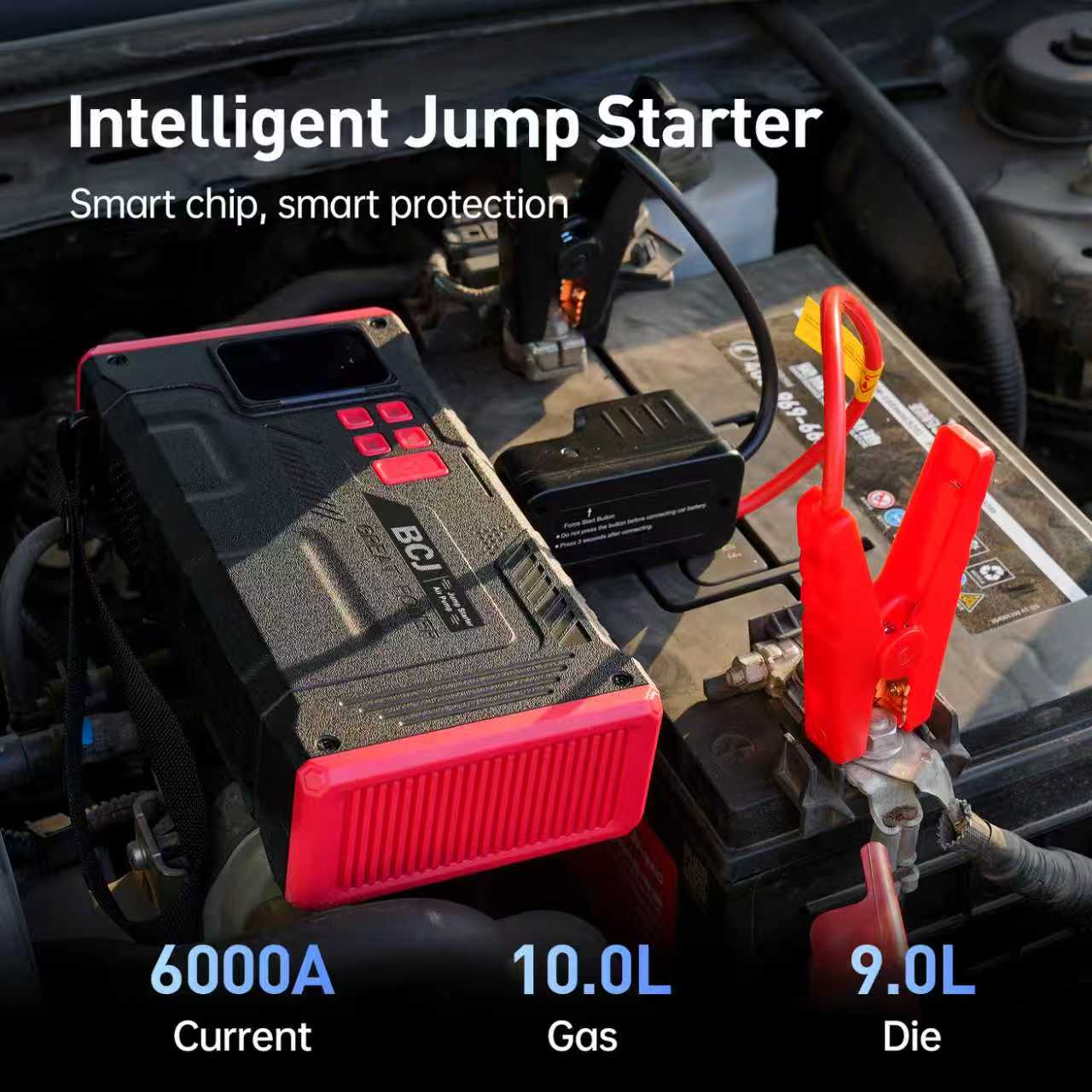 Portable 6000A Car Battery Jumper Starter
