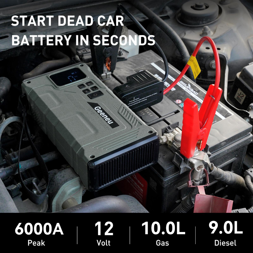 6000A  Car Jump Starter with Air Compressor