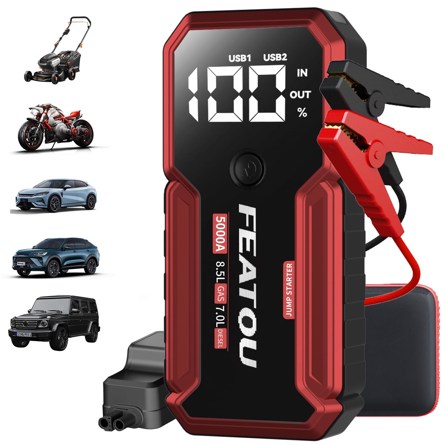 Portable Car Jump Starter,5000A Peak 12V Battery