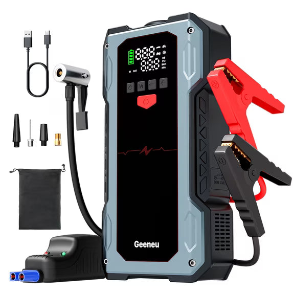 LAFISOON Portable 6000A Car Battery Jumper Starter with Air Compressor（fuben） geeneu