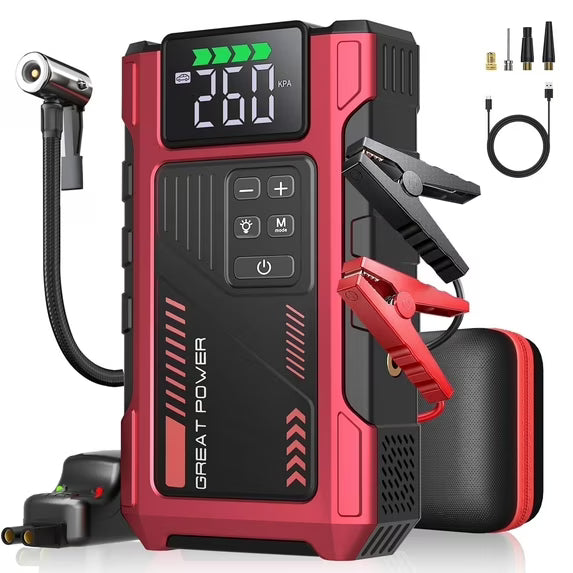 Pabulum Jump Starter with Air Compressor - All-in-One Roadside Lifesaver  4000A（fuben） geeneu