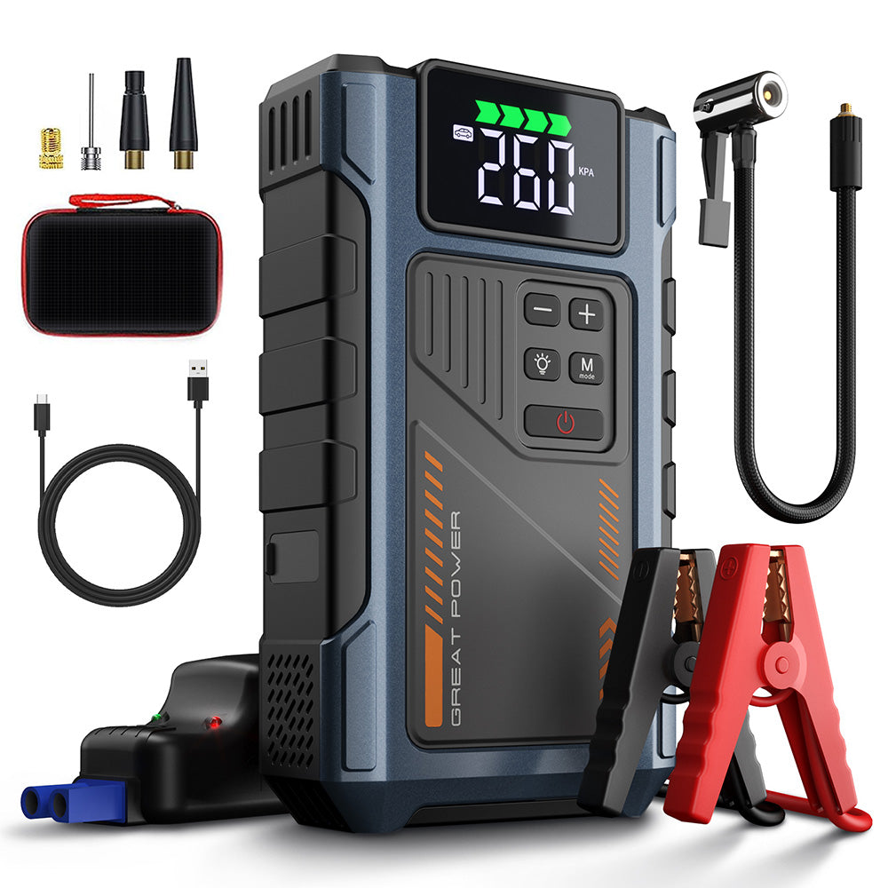 W100 Portable Jump Starter with Air Compressor