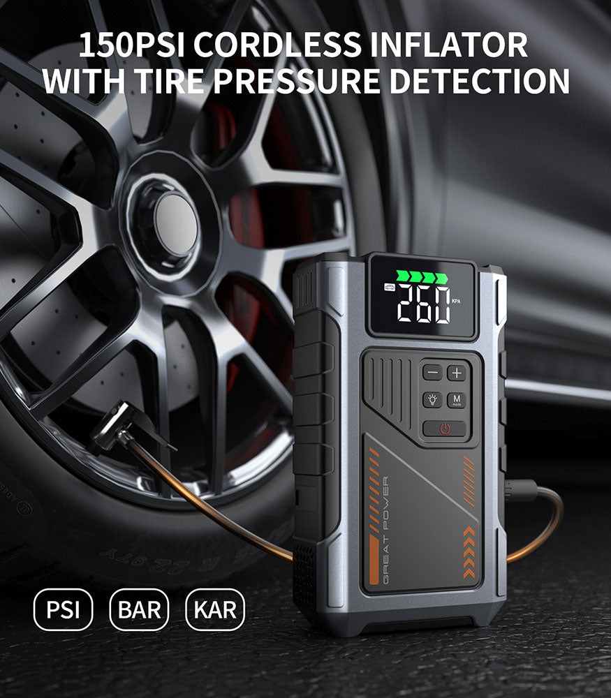 W100 Portable Jump Starter with Air Compressor