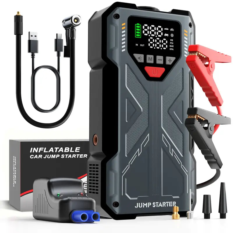 6000A Jump Starter with Air Compressor & Power Bank geeneu