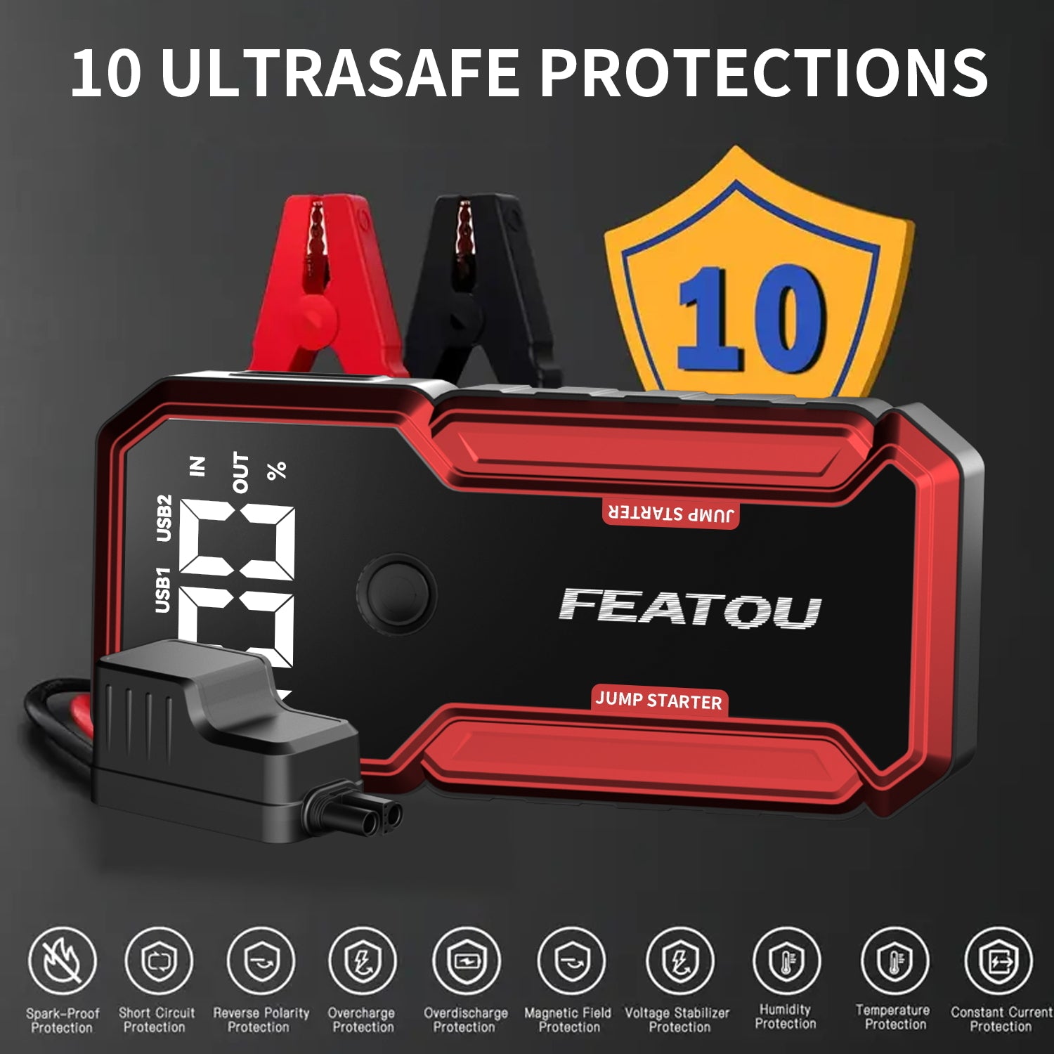 Portable Car Jump Starter,5000A Peak 12V Battery